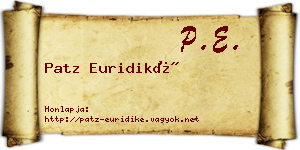 Patz Euridiké névjegykártya